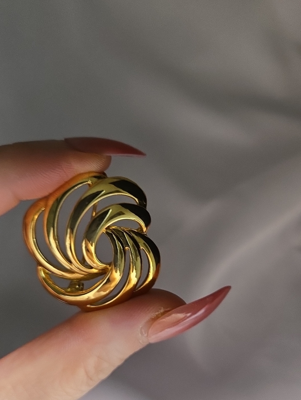 Napier Gold Swirl Knot Brooch - Picture 7 of 10